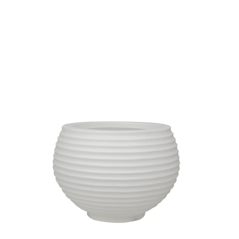 Pot à fleurs rond Josobyn ECOBO EcoFriendly, utilisation intérieure Heliconia, utilisation quatre saisons, Blanc