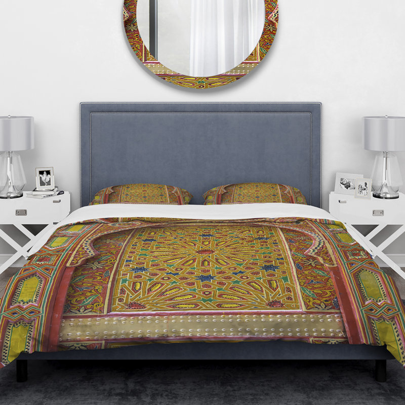 Ensemble de housse de couette designart marocain de la porte d’entrée fez, Housse de couette très grand + 2 taies décoratives