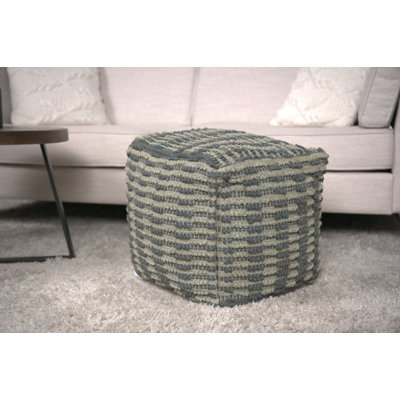Pouf en coton tissé à la main, 15 x 15 x 15 po
