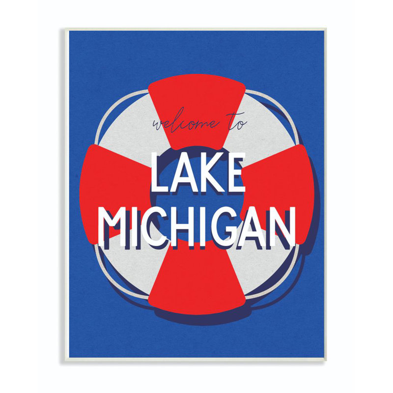 «Lake Michigan Beach Coast Ocean Word Design», impression sur toile, H 18 po x l 12 po, Plaque murale
