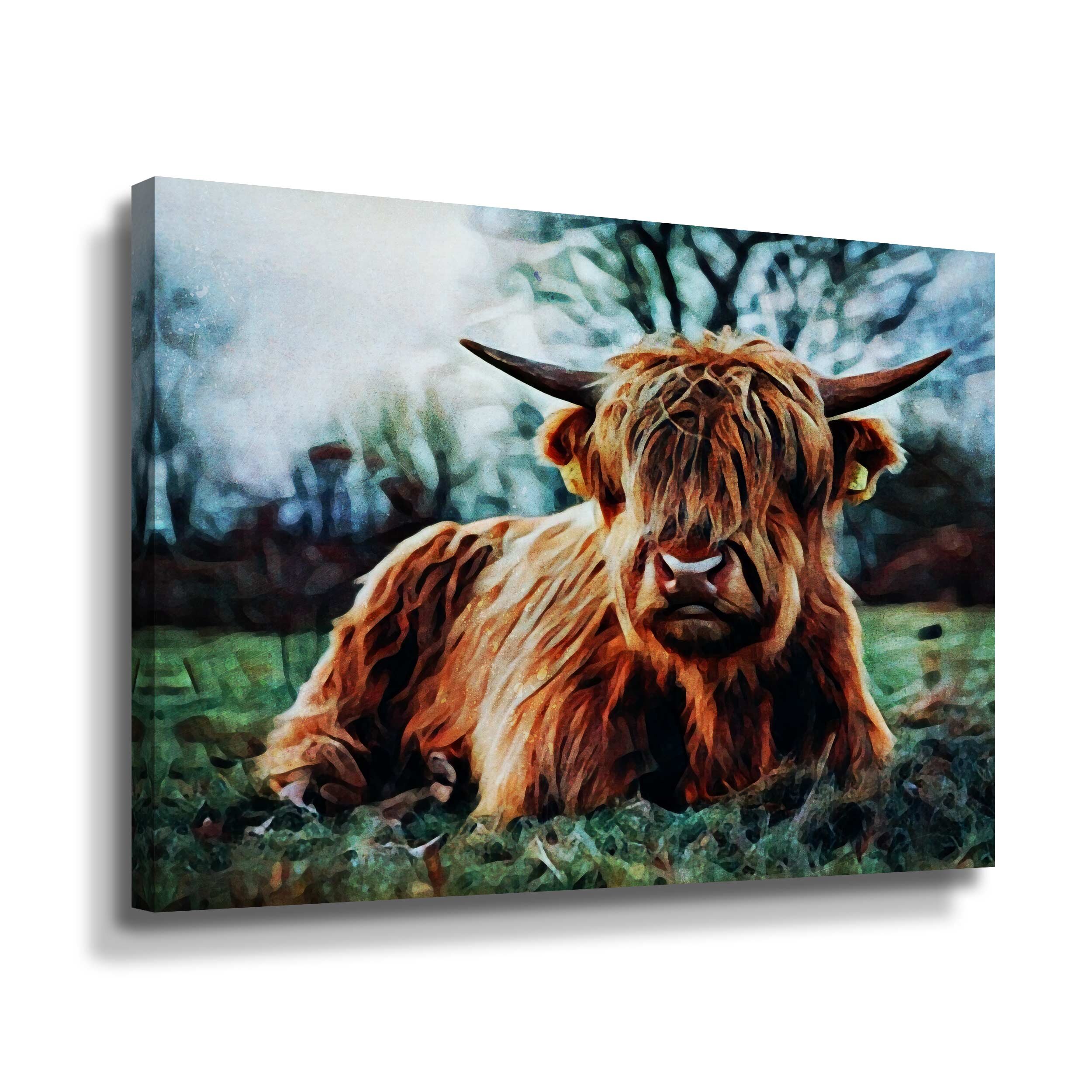 Highland Cow Fabric - Highland Cattle Farm - Scottish Highland Cotton Fabric