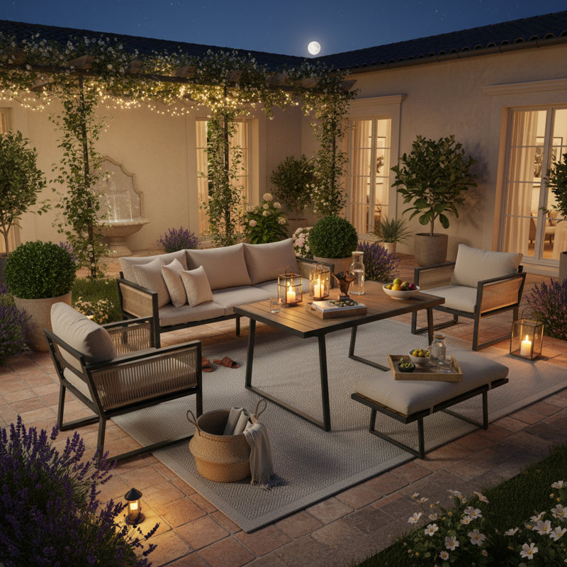 7 - Person Patio Dining Set with Rectangular Table