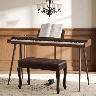 Banc de piano en cuir pour duo avec rangement, tabouret de clavier rembourré pour artiste