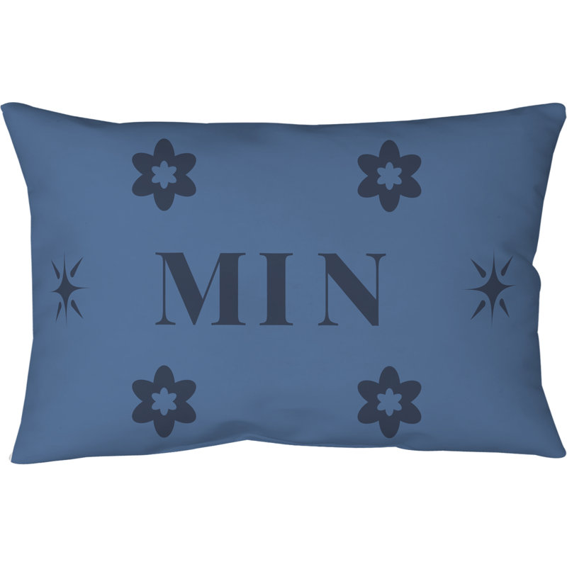 Coussin 20 pi x 14 po Minneapolis, Noir / Bleu
