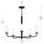 Lustre noir mat à 5 lumières avec abat-jours en verre Mack-127380315-131120714