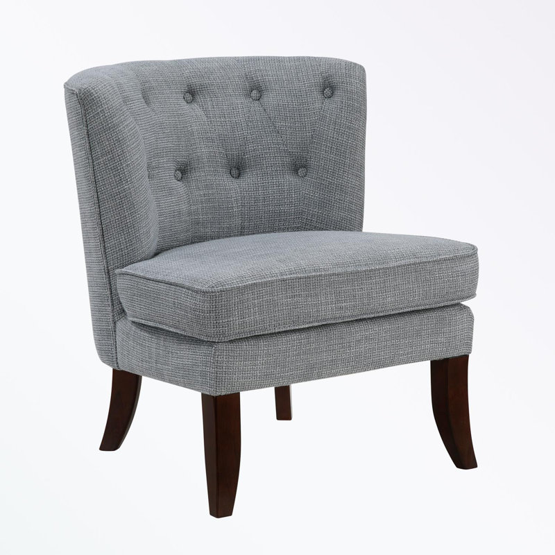 Upholstery Button Tufted Accent armless Chair, Gray