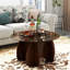 Table basse moderne en verre brun moderne