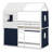 Unique Wood Playhouse Loft Bunkbeds With Ladders , Safety Guardrails ,Elegant Windows And Tent-100757987-100761117