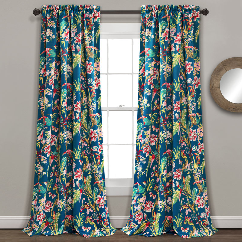Dolores Room Darkening Pair, 52''W x 63''L, Navy