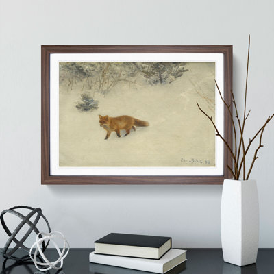 Fox in the Snow Vol.8 by Bruno Liljefors - Picture Frame Painting