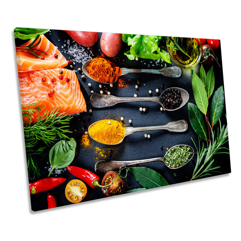 Fresh Food Cooking Kitchen - Wrapped Canvas Print, 61cm H x 91.4cm W x 4cm D
