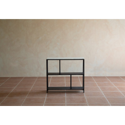 Elidona 30" Black and White Iron Three Tier Geometric Bookcase by Latitude Run