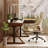 L-Shaped Standing Desk with Monitor Riser & Storage Drawers, Accent Base Height Adjustable Home Office Desk