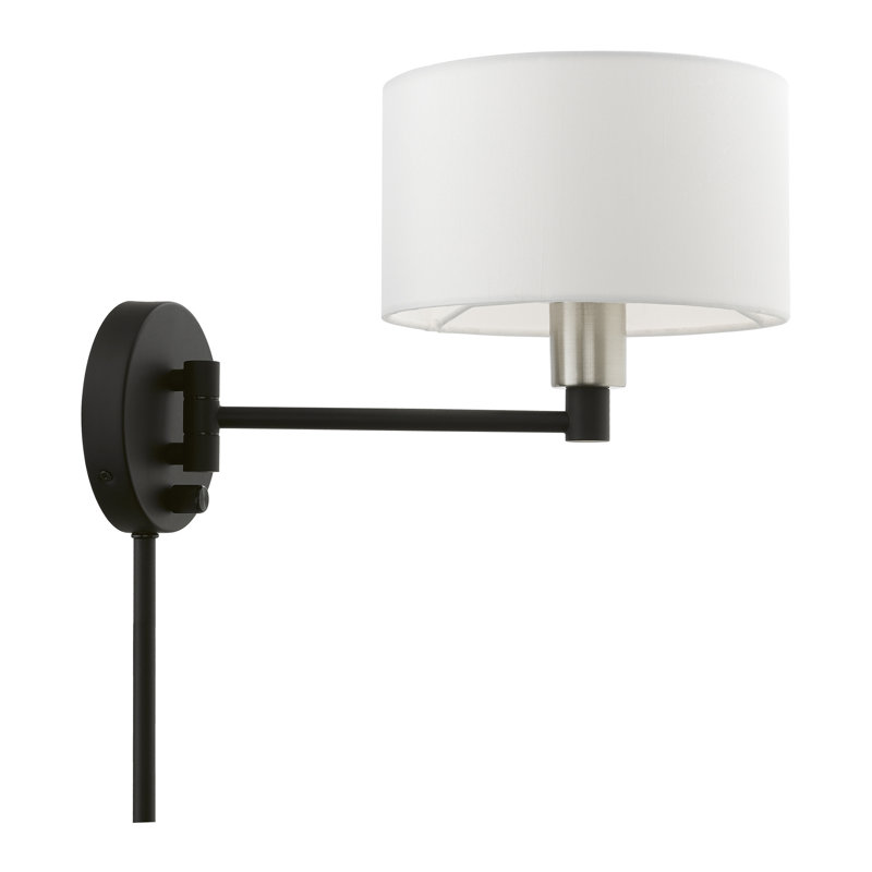 Tyonna Steel Wall Sconces, Black/Brushed Nickel