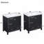 Ensemble de meuble-lavabo avec lavabo en céramique, tablette de rangement et tiroirs divisés-29410919-29410913