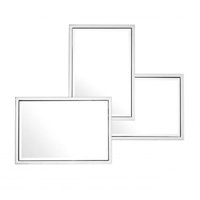 Sensation Flat Beveled Wall Mirror, Silver