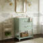 Meuble-lavabo autoportant de 24 po avec lavabo en céramique, meuble-lavabo de style rétro avec pieds sculptés-1219704554