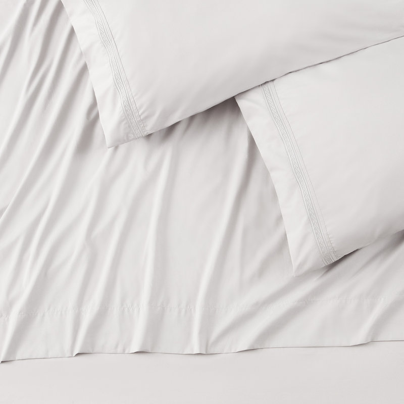 Ultra Soft Microfiber Percale Sheet Set, Gray, King Sheet Set with Fitted Sheet