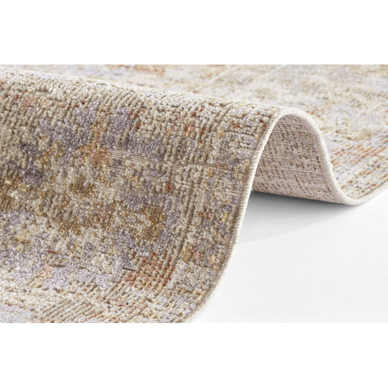 Port Said Cream/Red Indoor/Outdoor Rug, Rectangle 75 x 120 cm