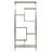 80" H x 36" W Marble and Iron Storage Bookcase in Antique Nickel and White Marble