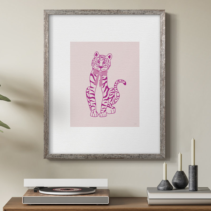 Tiger Bow Framed Print - Solid Wood, 30" H x 24" W