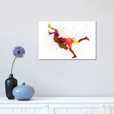«Wrestler Wrestling Men in Watercolor II» par Paul Rommer - impression sur toile tendue