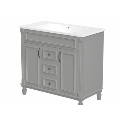 35.1'' Single Bathroom Vanity with Ceramic Top
