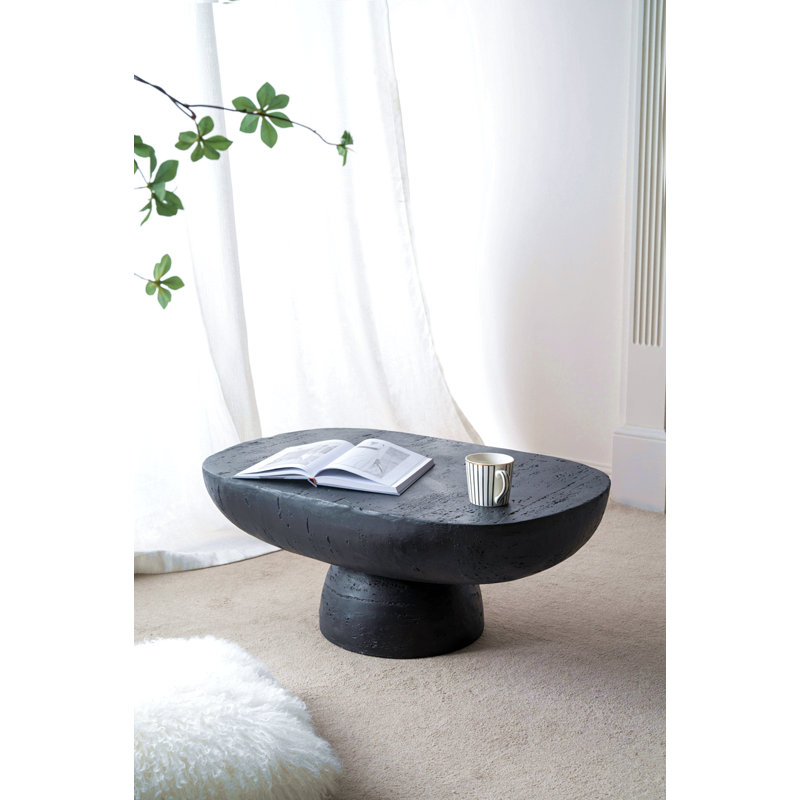 Table basse ovale noire 36 x 24 x 15 po