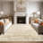 Distressed Abstract Non Slip Washable Area Rug(4'X6', Brown)-929365985