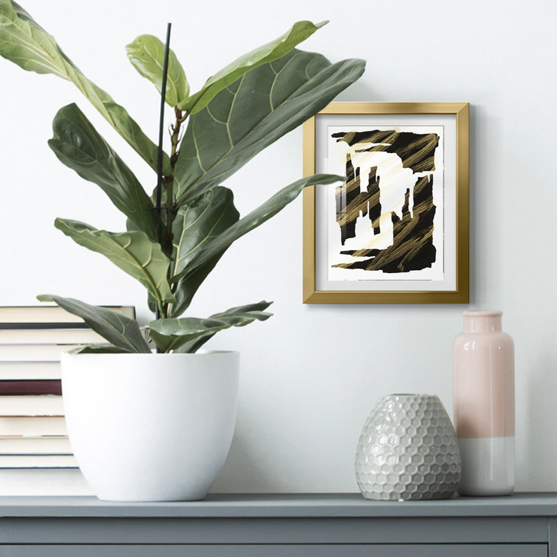 Onyx Obelisks II -Framed Print, Gold