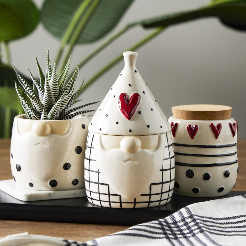 Red Heart Gnome Planter - 4X7.5In