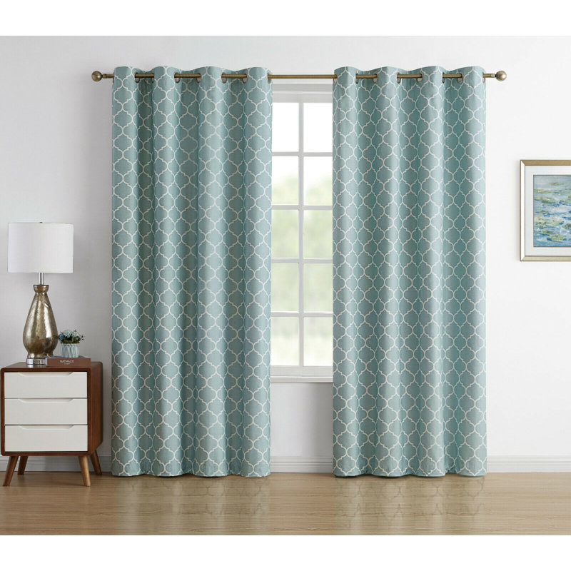 Onna Curtain Pair, Blue, 52" W x 96" L