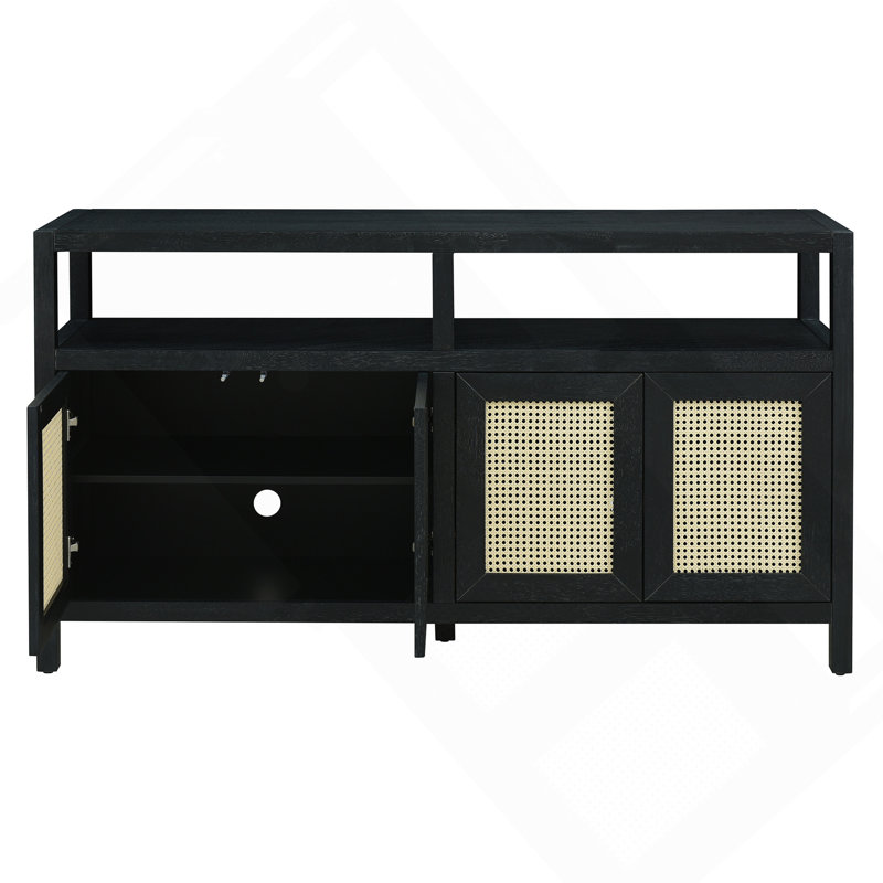 Buffet en bois massif de 60 po Aether, Noir