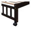 Lit superposé simple au-dessus d'un lit double en bois avec six tiroirs et tablettes flexibles, lit inférieur à roulettes, espresso-895234299