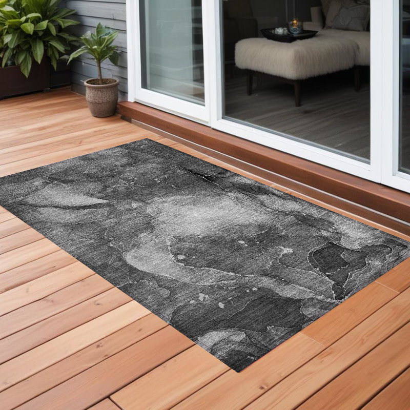 Tapis extérieur lavable antidérapant 2 pi x 3 pi gris