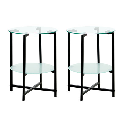 Douwine Glass Top Nesting Tables
