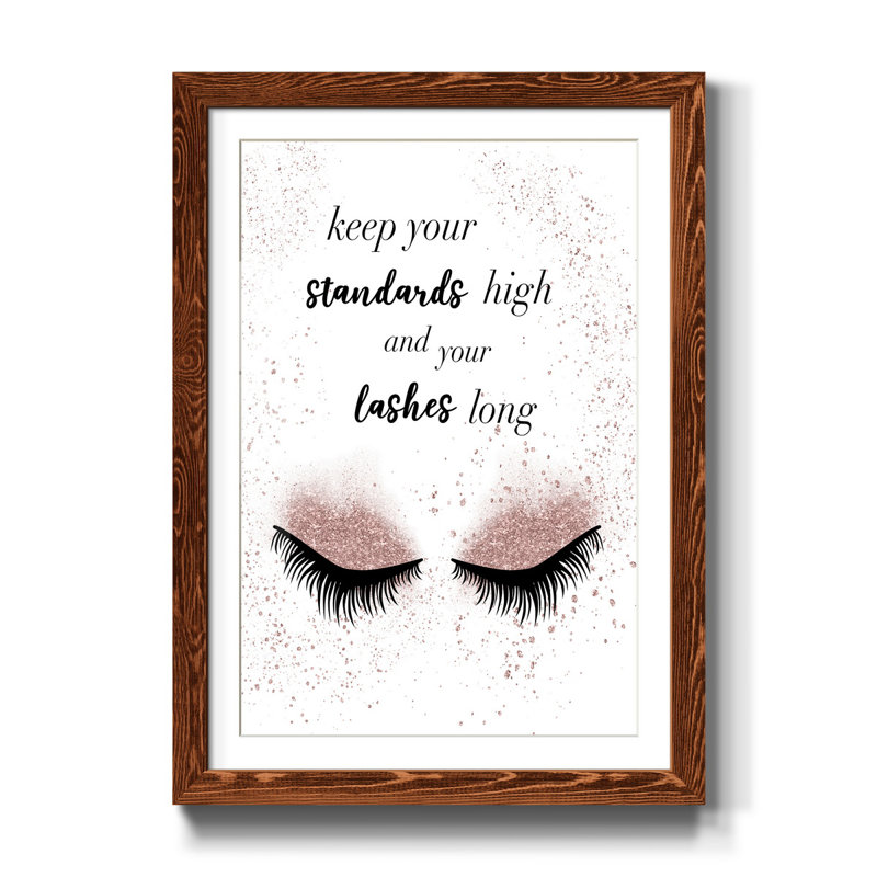 Lash Long - Cadre photo, impression d'art textuel sur papier, H 44 po x l 31 po x P 1 po, Érable