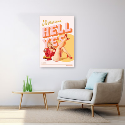 «Old Fashioned Hell Yes 2», art mural rétro rétro classique