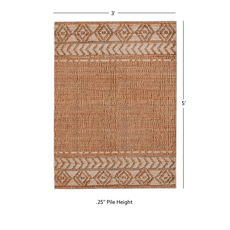 Geometric Indoor Rug, Rectangle 3' x 5'