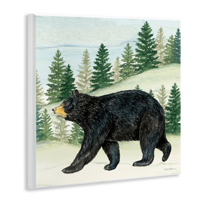 Plaque murale ours noir en bois, design par Deb Strain