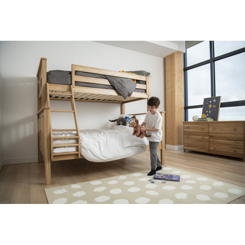 Savona FSC®-Certified Oak Kids Bed/Bunk Bed, Natural, Twin/Full Kids Bunk Bed