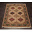 Tapis en laine noué la/rouille/beige 6 pi x 8 pi 10 po one-of-kind à la main Aquino