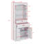 Bathroom Storage Cabinet With Quadruple Doors Drawers Customizable Shelf And Six Open Shelves
