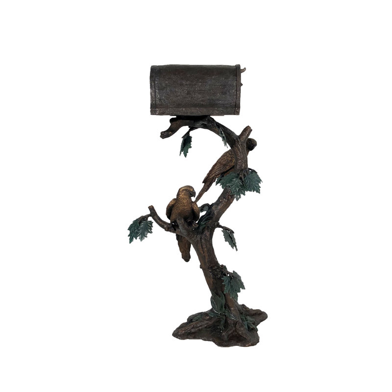 Bronze Parrot Mailbox Sculpture