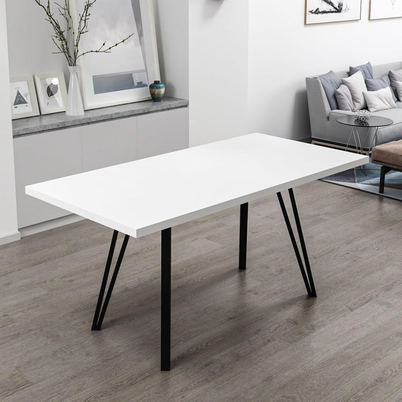 Ferro Beech Dining Table, White