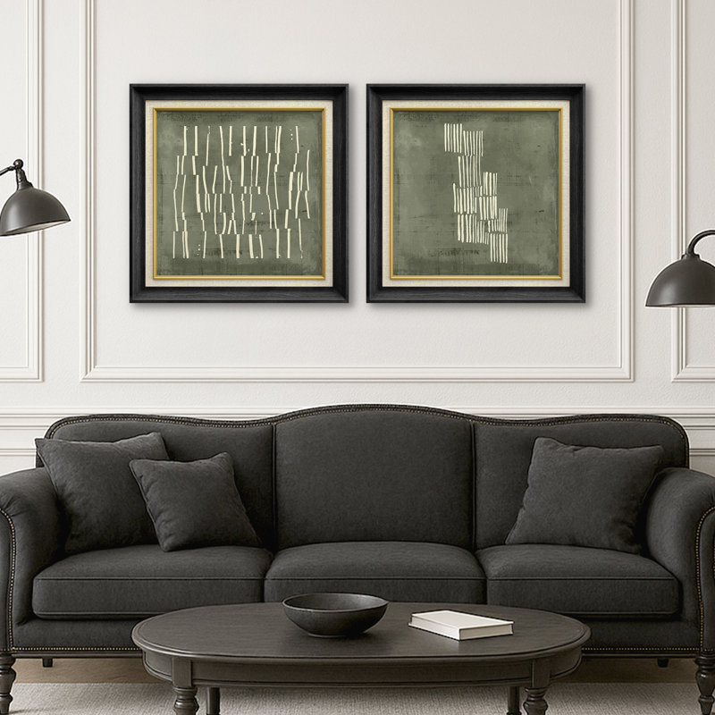 Lignes éclatées en vert et blanc, illustrations abstraites géométriques, art moderne, détente minimale / calme