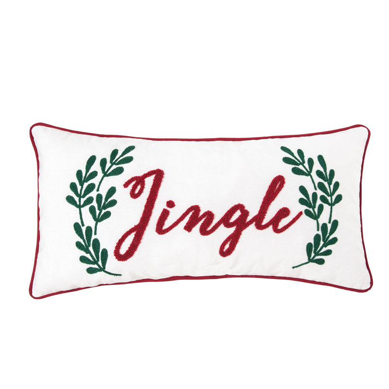 Jingle Sprig Cotton Lumbar Pillow