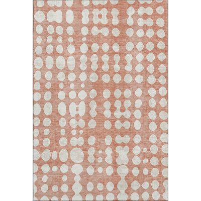 Premium Machine Washable Prisco Salmon Rug