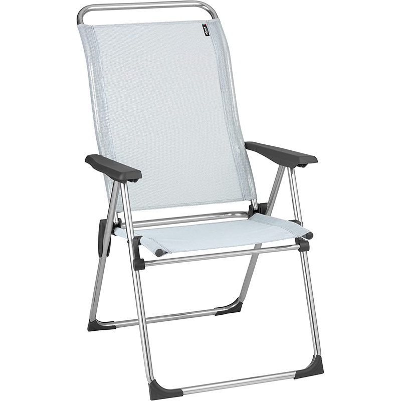 Lafuma Alu Cham Batyline Reclining Chair - Adjustable Seating Position Padded Folding Armchair Sharilynn, Light Blue