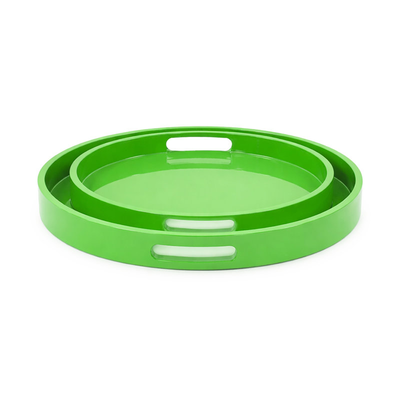Bharati Wood Tray - Set of 2, Green